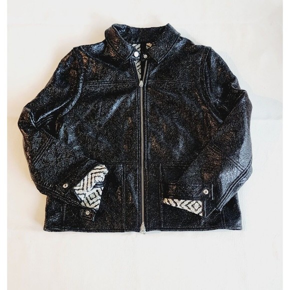 Tory Burch Fae Faux Patent Leather Reversible Vest Converter Jacket M